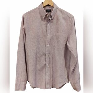 J.Crew Woven Cotton Linen Purple Button Down Shirt Men's